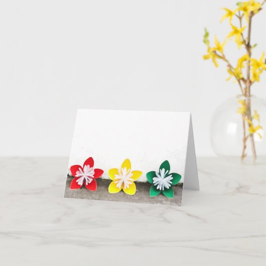 日本語によってOrigamiはメッセージカードが開花します カード (黄色い花)