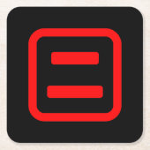日本語の数字2 二 【ニ】 漢字 スクエアペーパーコースター (正面)