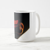 日本語の文字とドラゴン コーヒーマグカップ (正面右)