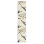 日本語、ヴィンテージ、桜、水色、芸術、r ショートテーブルランナー (正面)