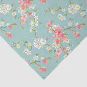 日本語、桜、ティール（緑がかった色）、白、ピンク、花柄、おもしろい 薄葉紙 (詳細)