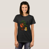 日本語+盆栽+猫+子猫 Tシャツ (正面フル)