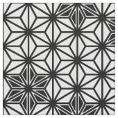 日本語Asanohaか星パターン、白および黒 ファブリック (クローズアップ)