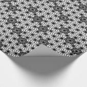 日本語Asanohaか星パターン、白および黒 ラッピングペーパー (角)