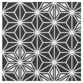 日本語Asanohaか白黒星パターン ファブリック (クローズアップ)