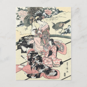 日本語Ukiyo-e Daimyo Toyohiro著okuzashiki無し ポストカード