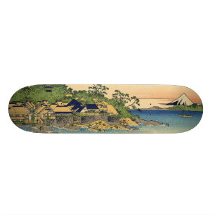 日本語Woodblock: 相模国のEnoshima スケートボード