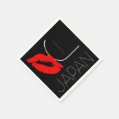 日本赤口紅日本のキス スタンダードカクテルナプキン (角)