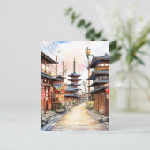 日本通りコージー春水彩画 ポストカード (スタンド正面)