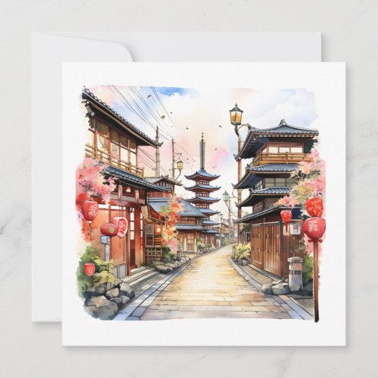 日本通りコージー春水彩画 招待状 (正面)