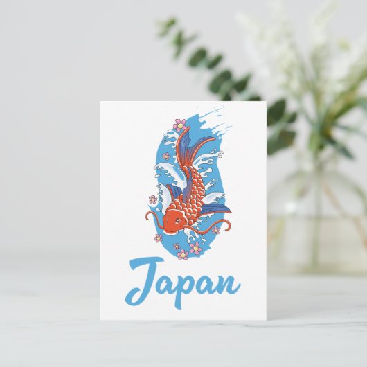 日本釣りロゴ インビテーションポストカード (スタンド正面)