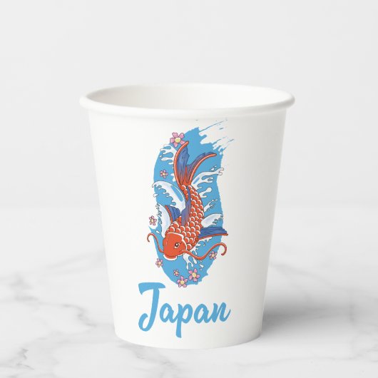 日本釣りロゴ 紙コップ (正面)