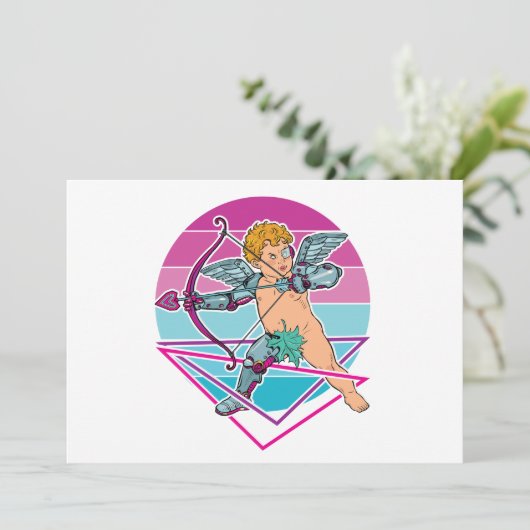 日本風サイバーパンク美学のキューピッド バレンタインデー シーズンカード (スタンド正面)