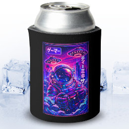 日本風シンセウェーブ　SF UFO 宇宙飛行士 クールゲーマー 缶クーラー