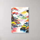 日本風景墨絵 キャンバスプリント (正面)
