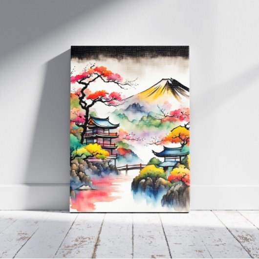 日本風景墨絵 キャンバスプリント