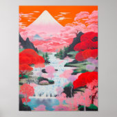 日本風景画、日本の壁掛けアート、Co ポスター (正面)