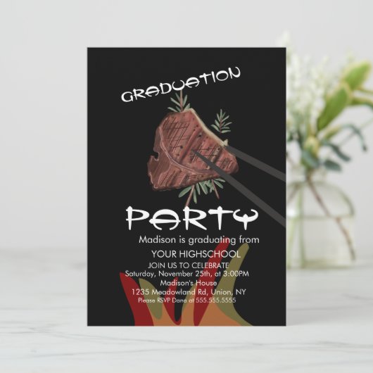 日本食 焼き肉店 卒業 招待状 (スタンド正面)