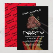 日本食 焼き肉店 卒業 招待状 (正面/裏面)