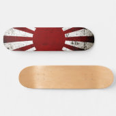 日本黒くグランジな朝日旗 スケートボード (横)