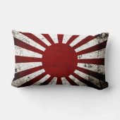 日本黒くグランジな朝日旗 ランバークッション (裏面)
