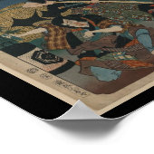 日本1800年代頃の刀を持つ侍 ポスター (角)