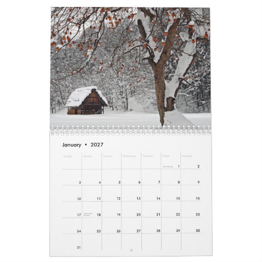 日本2009年 カレンダー (1月 2027)