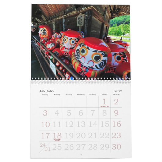 日本2013年の美しい カレンダー (1月 2027)