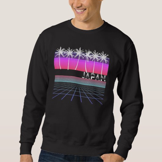 日本80年代90年代VAPORWAVE美学ビーチレトロPalm スウェットシャツ (正面)