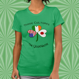 日本 アイルランド アメリカ シャムロック 女性専用 Tシャツ