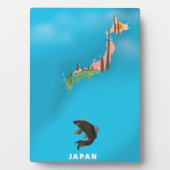 日本 イラスト 地図 旅行 ポスター 印刷 フォトプラーク (正面)