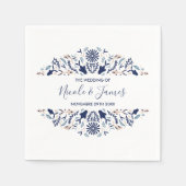 日本 |コイフィッシュロータスパーソナライズされた結婚ズ スタンダードカクテルナプキン (正面)