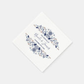 日本 |コイフィッシュロータスパーソナライズされた結婚ズ スタンダードカクテルナプキン (角)