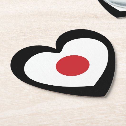 日本 | フラグ日本のハート ペーパーコースター (アングル)