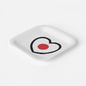 日本 | フラグ日本のハート ペーパープレート (傾斜あり)