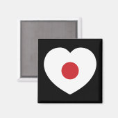 日本 | フラグ日本のハート マグネット (正面/裏面)