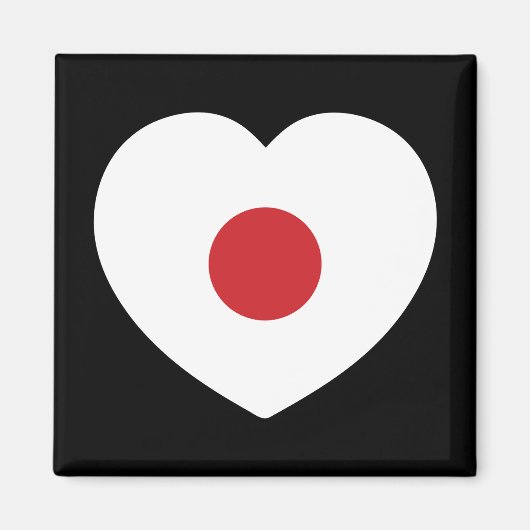 日本 | フラグ日本のハート マグネット (正面)