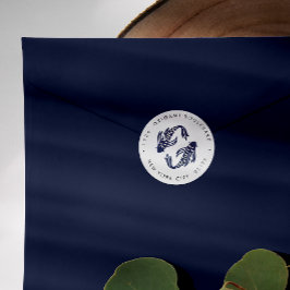 日本 |ブルーコイ結婚フィッシュ差出人住所 ラウンドシール