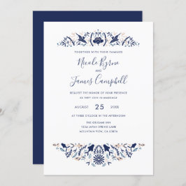 日本 |モダンコイ魚のトキ蓮の青 招待状