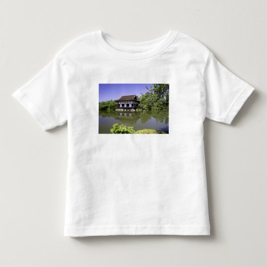 日本 京都 平安神宮の日本庭園 トドラーTシャツ (正面)