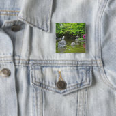 日本、京都。新緑のヘロン葉の 缶バッジ (インサイチュ)