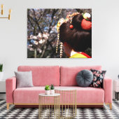 日本、京都。芸者の背面クローズアップ キャンバスプリント (インサイチュ (リビング))