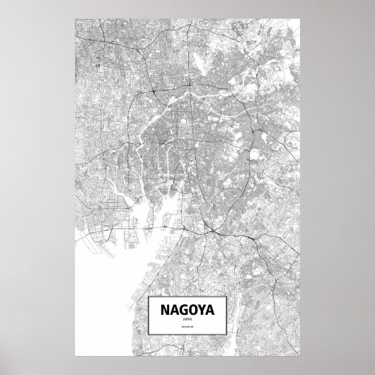 日本，名古屋（黒と白） ポスター (正面)