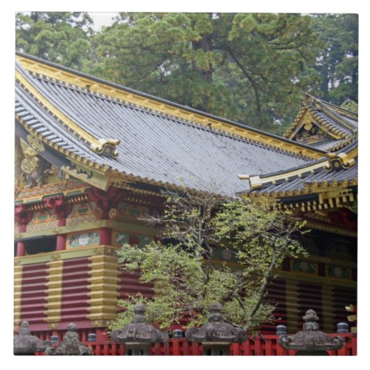 日本、日光。東照宮と2つの廟 タイル (正面)