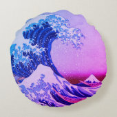 日本 – 日本のアー素晴らしト（神奈川の波） ラウンドクッション (裏面)