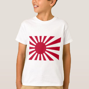 日本-朝日の日本のな旗の海軍旗 Tシャツ