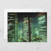 日本、東京都新宿区ナイトスケープ ポストカード (正面/裏面)