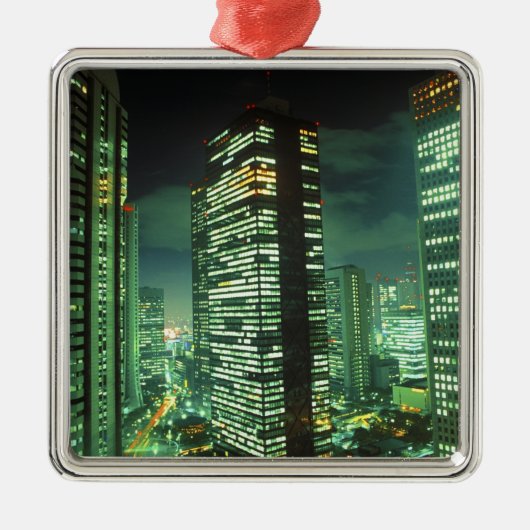 日本、東京都新宿区ナイトスケープ メタルオーナメント (正面)
