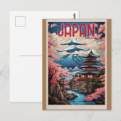 日本、桜 ポストカード (正面/裏面)