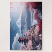 日本、桜、富士山の風景 ジグソーパズル (縦)